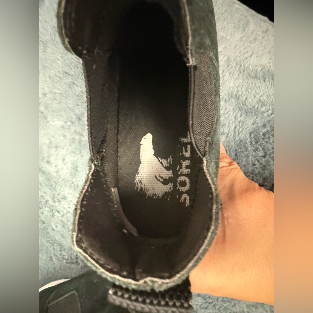 Sorel Out N About Slip On Black Suede Wedge Womens Size 7.5 Outdoor Comfy - Picture 9 of 10